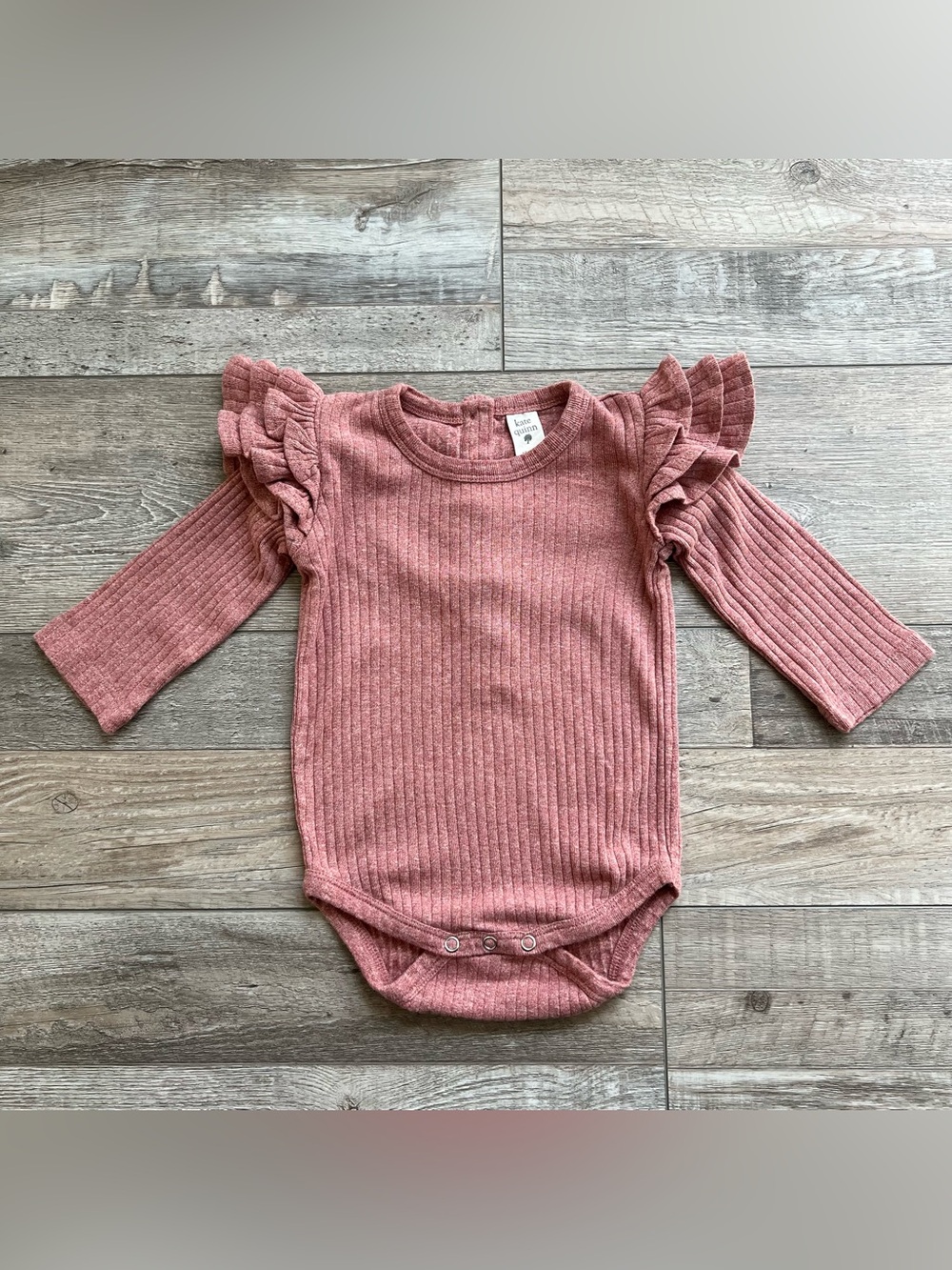 Kate Quinn Melange Rib Triple Ruffle Bodysuit Size 12-18 Months